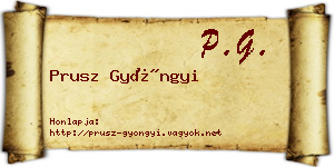 Prusz Gyöngyi névjegykártya